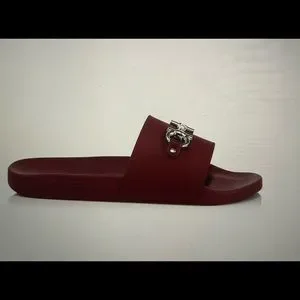 Salvatore Ferragamo Groove Gancini Pool Slides, 11 M Salvatore Ferragamo Groove Gancini Women Pool Slide Sandals  main image 2